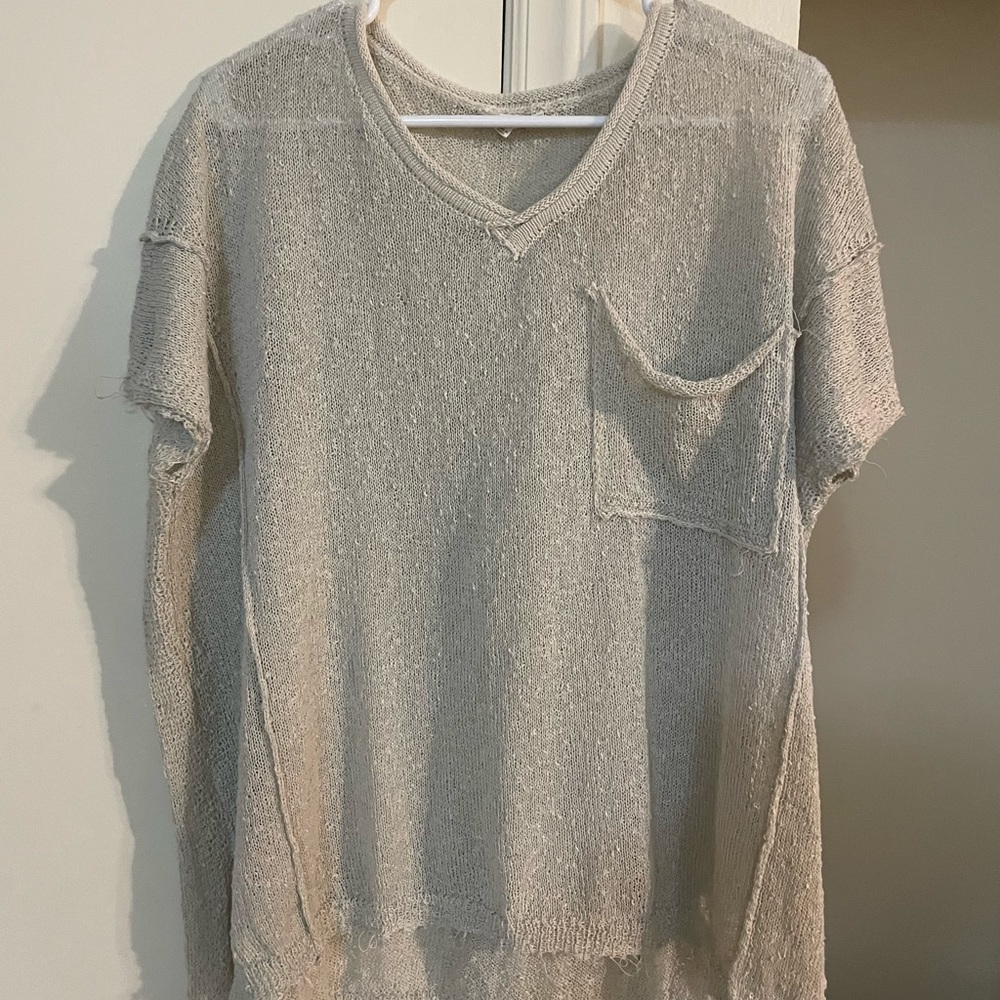 Easel distressed knit top